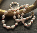 White Baroque Pearl Necklace, Solid 14K Gold, Freshwater pearl