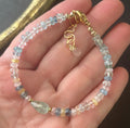 Aquamarine Gemstone Bracelet, 14K Gold Filled