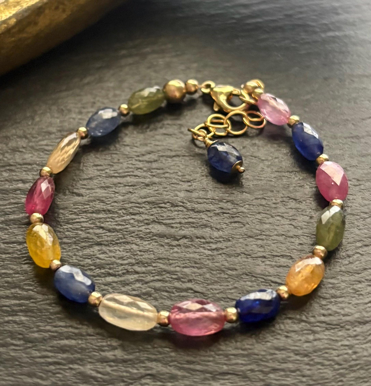 Luxe Multi Sapphire Bracelet, 14K Gold Filled