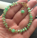 Luxe Natural Chrysoprase Gemstone bracelet , 14K Gold Filled
