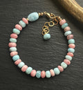 Luxe Larimar & Rhodochrosite Bracelet, 14K Gold Filled