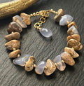 Natural Blue Chalcedony Nugget  Bracelet, 14K Gold Filled, Gemstone Bracelet