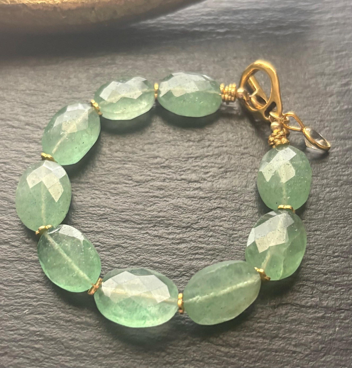 Luxe Green Strawberry Quartz Gemstone Bracelet