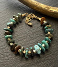 Luxe Genuine Turquoise & Gold Brass Cube Beads
