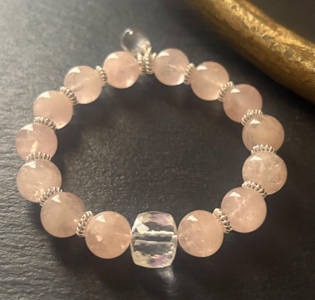 Luxe Morganite & Crystal Quartz Stretch Bracelet