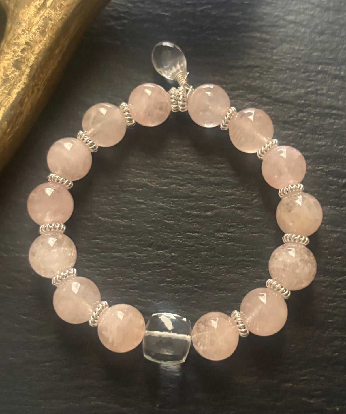 Luxe Morganite & Crystal Quartz Stretch Bracelet