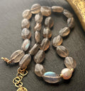 Labradorite Pearl Choker Necklace, Labradorite & Akoya Baroque Pearl, 14K Gold Filled
