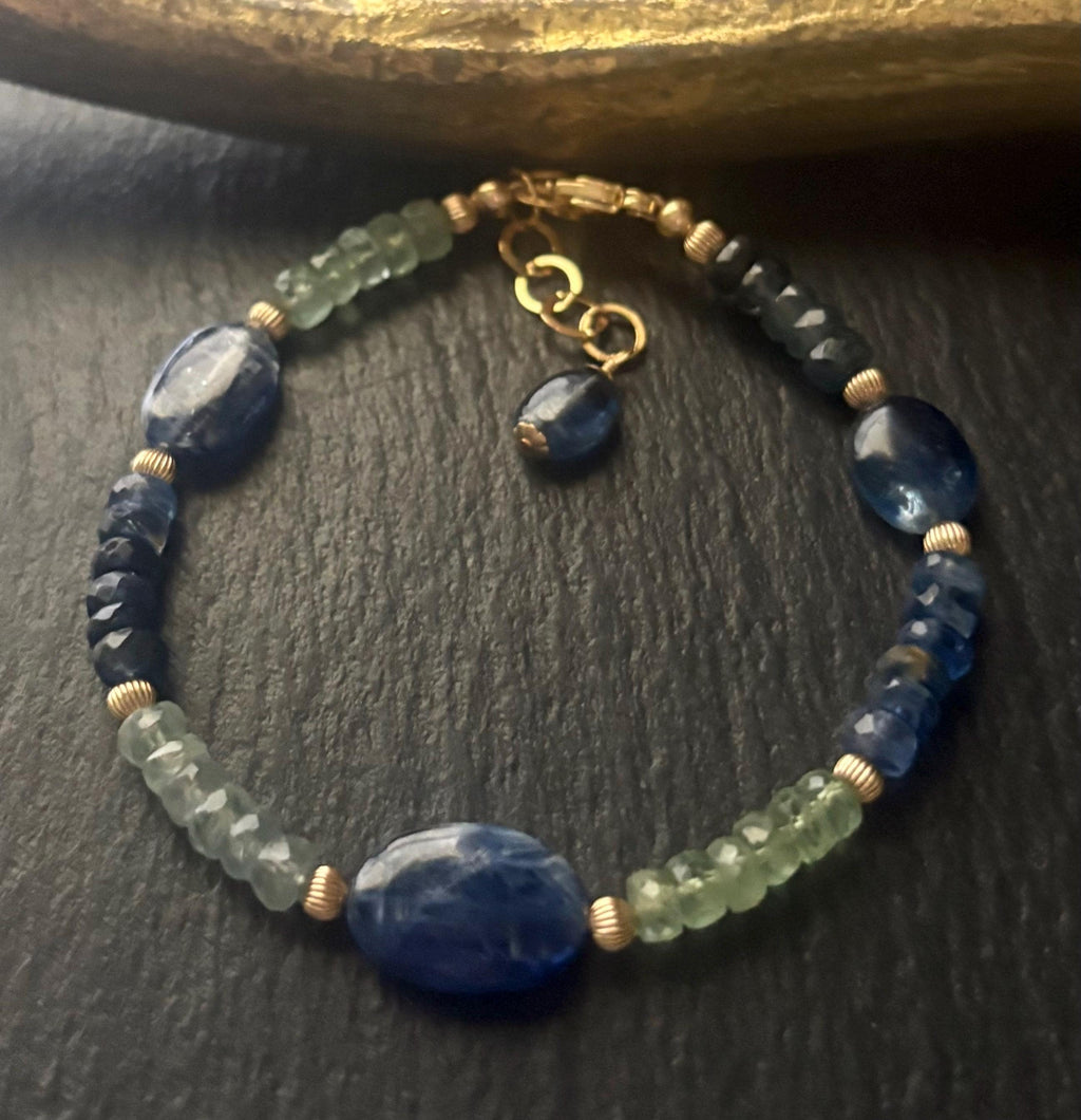 Luxe Multi Kyanite Gemstone Bracelet, 14K Gold Filled