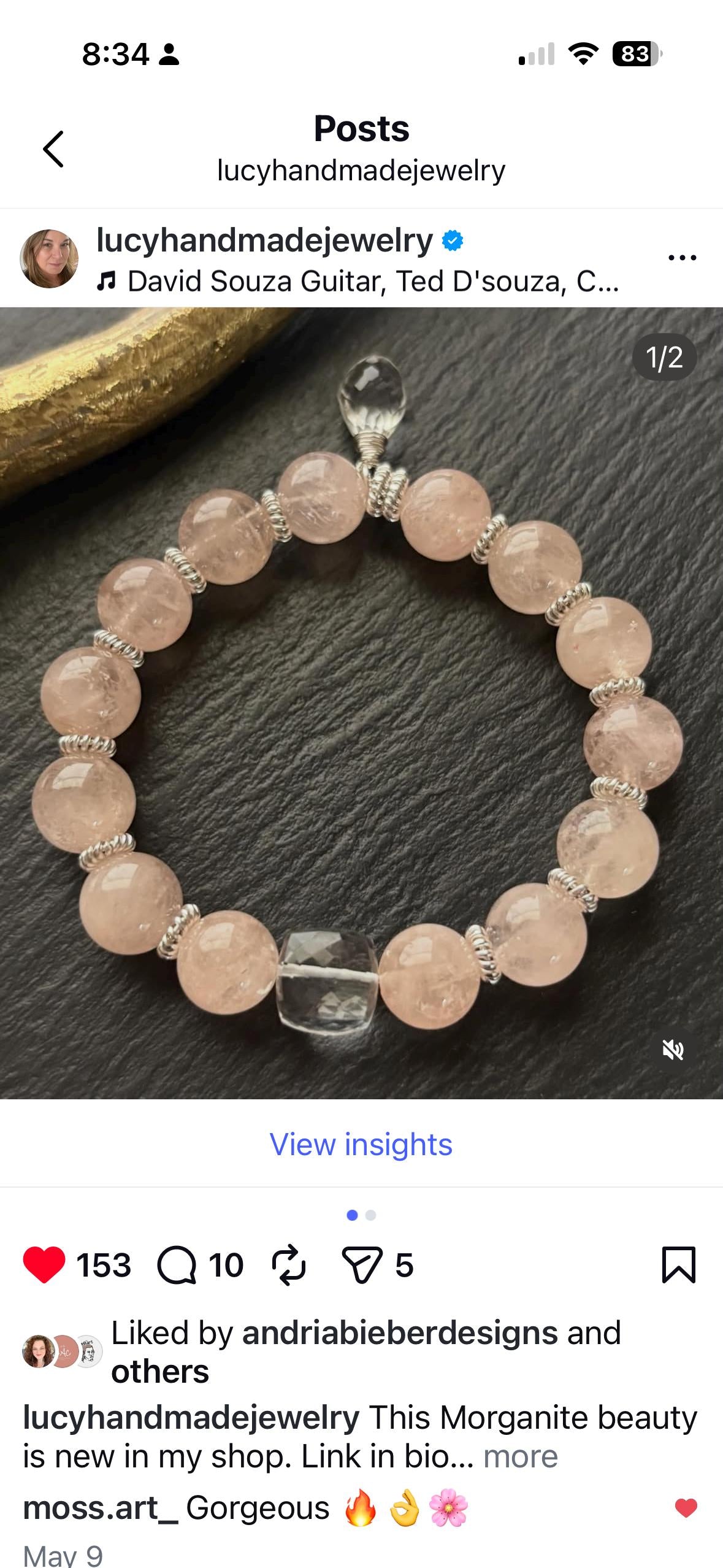 Luxe Morganite & Crystal Quartz Stretch Bracelet