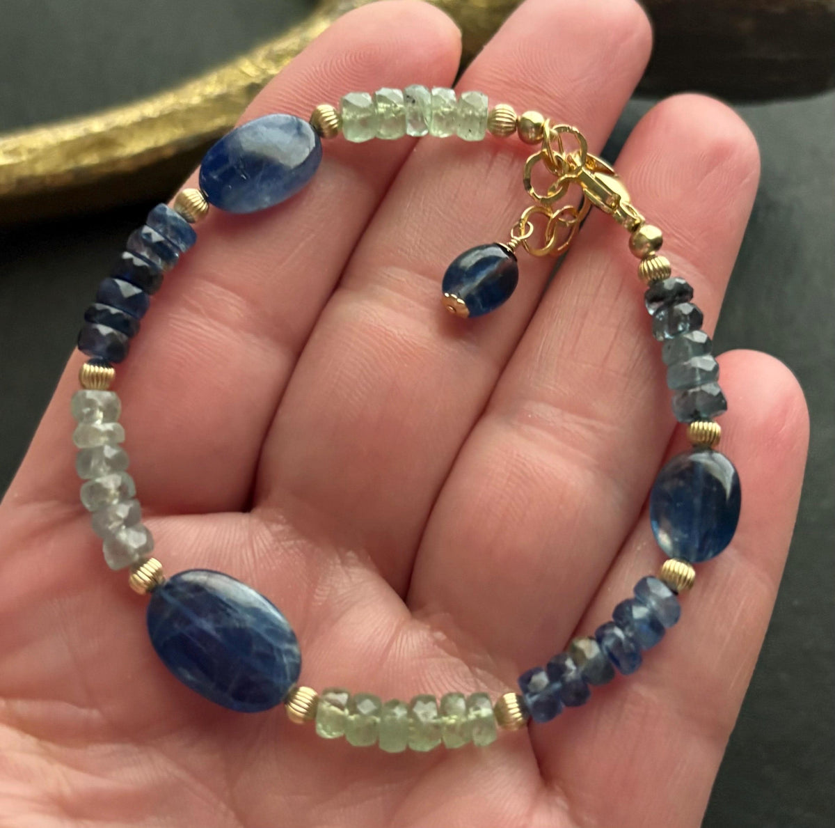 Luxe Multi Kyanite Gemstone Bracelet, 14K Gold Filled