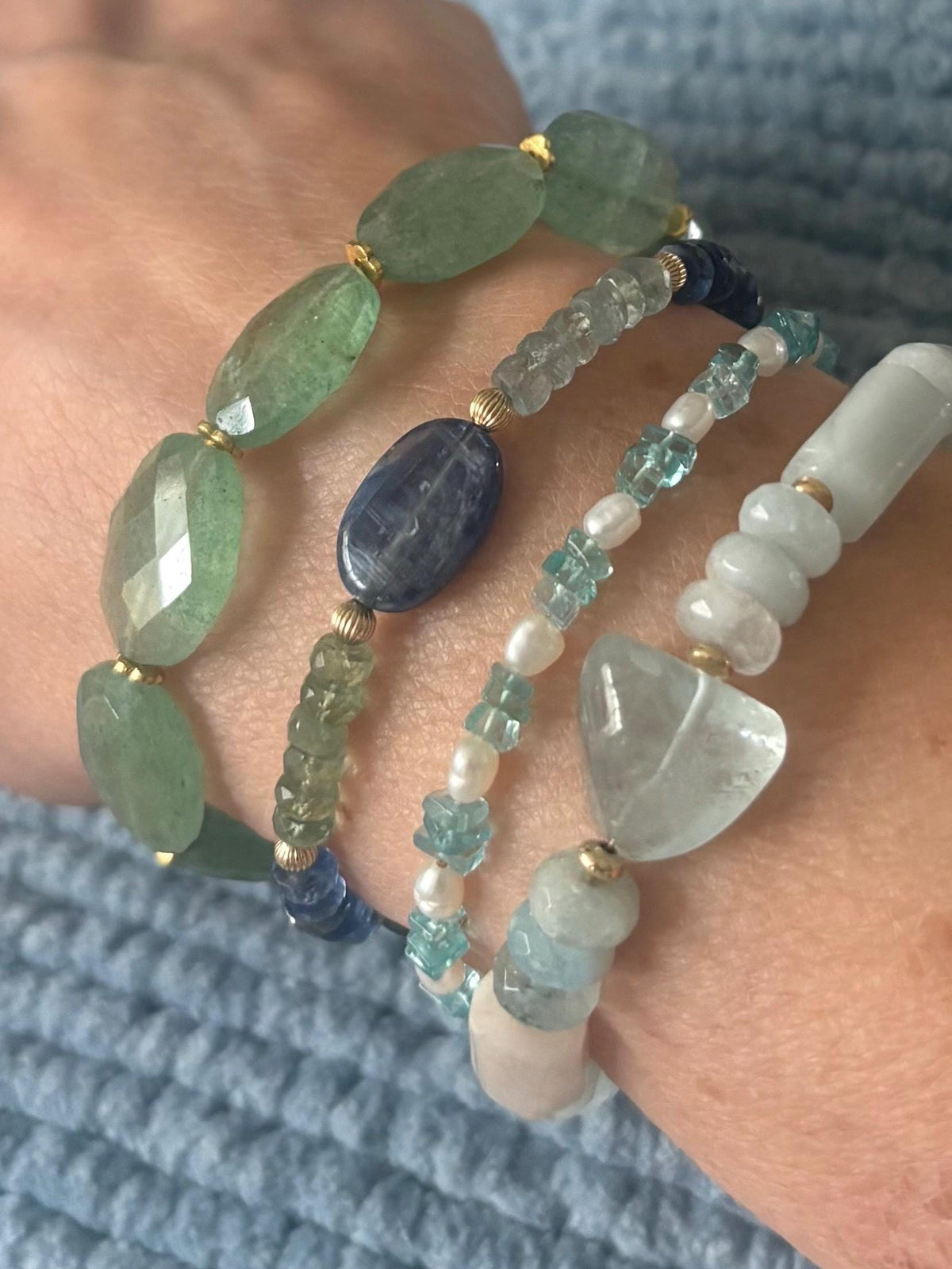 Luxe Multi Kyanite Gemstone Bracelet, 14K Gold Filled