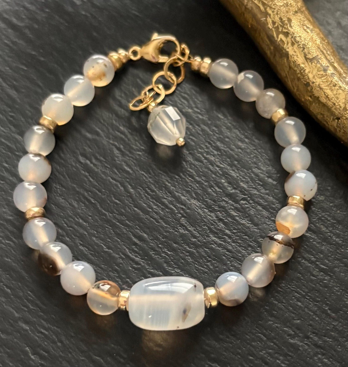 Luxe Montana Agate Bracelet, 14k Gold Filled