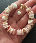 Pink Queen Conch Bracelet, 14k Gold Filled, Shell Bracelet