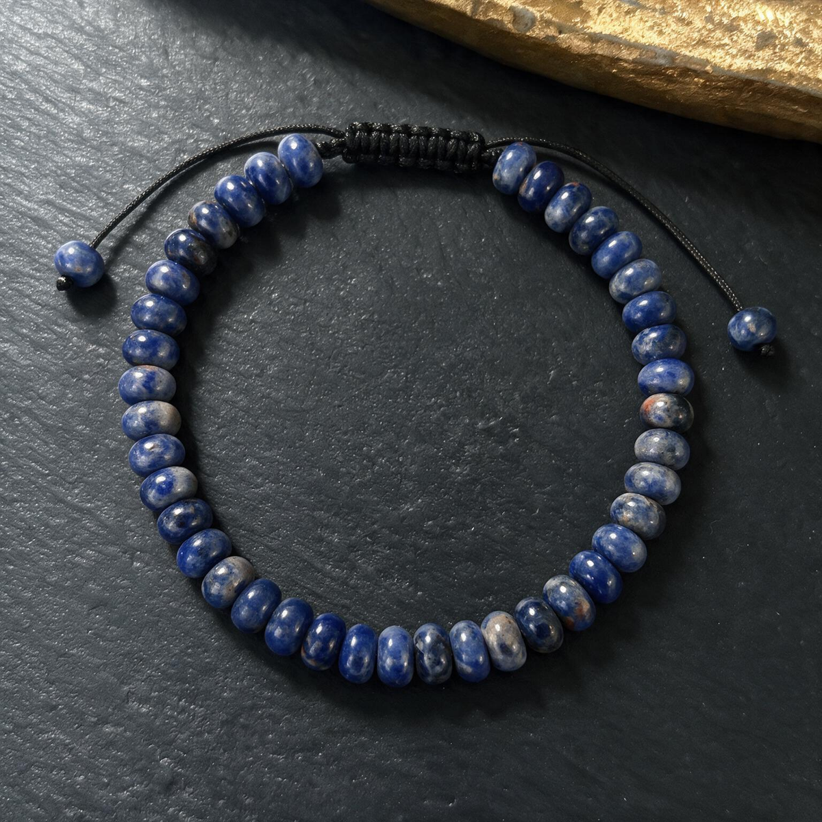 Natural Stone Abacus Bead Bracelet | Flat Bead Crystal Handchain, Adjustable String