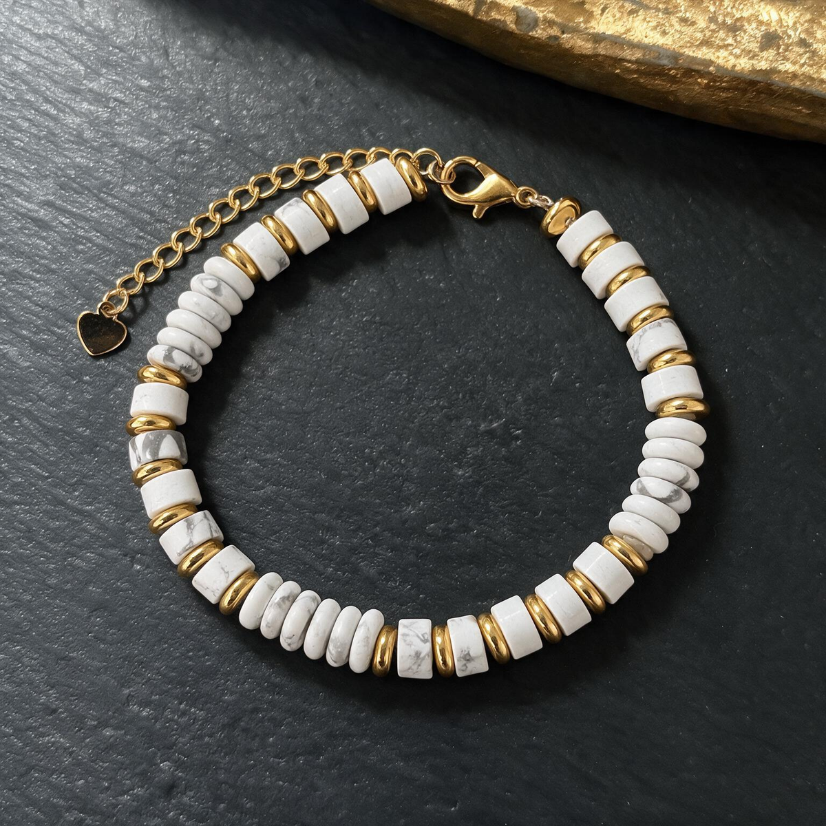 Fairy Beach Style Wheel Bead Bracelet | Adjustable Stone Bead Jewelry for Women