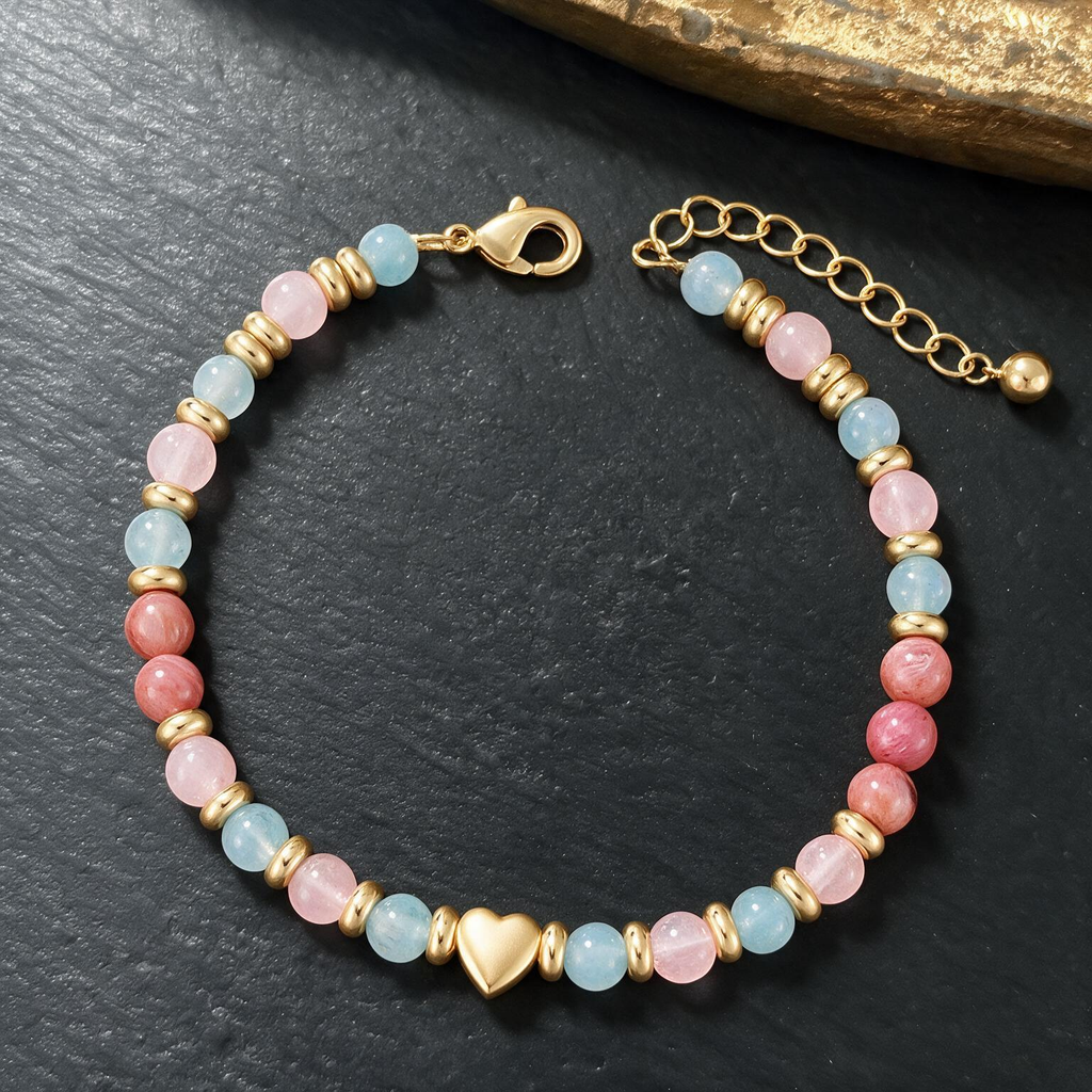 Love Multi-Color Beaded Bracelet | Adjustable Sweet Style Jewelry for Women