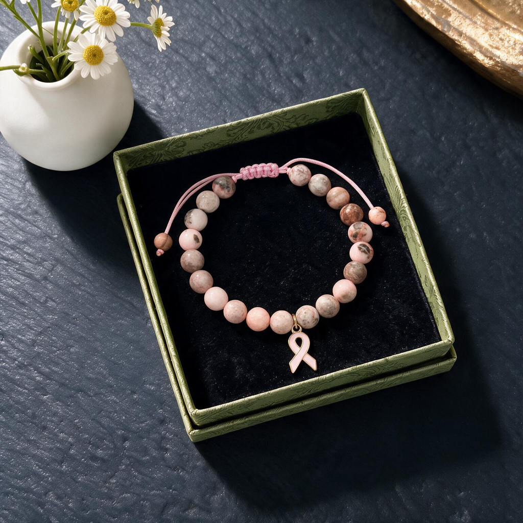 Red Crystal Bow Charm Bracelet | Quartz Thread Beaded Design for Women