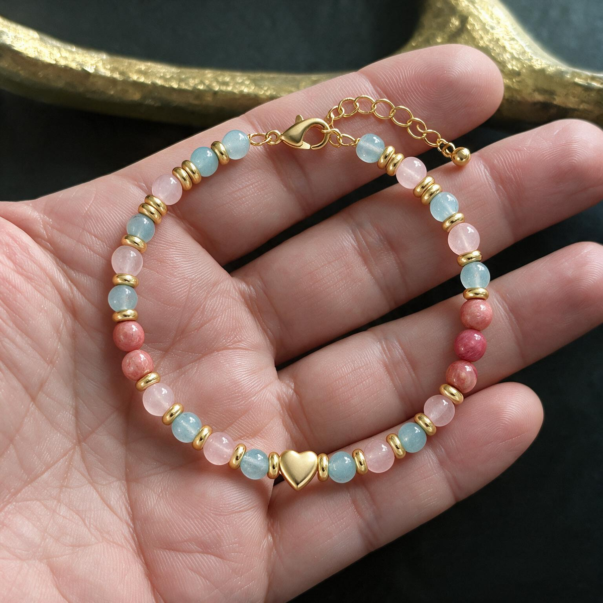 Love Multi-Color Beaded Bracelet | Adjustable Sweet Style Jewelry for Women