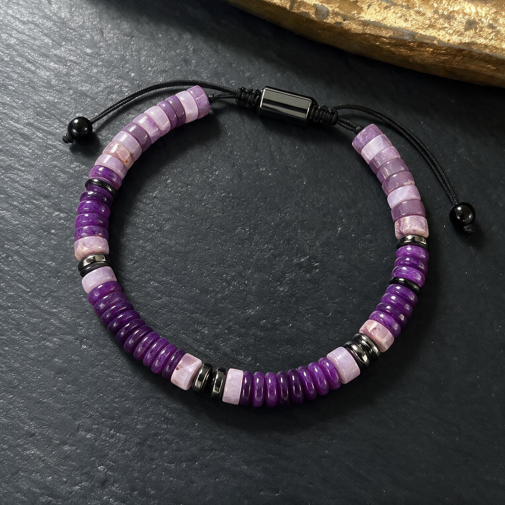 Tiger Eye Flat Bead Bracelet | Handmade Abacus Bead Jewelry for Women, Adjustable