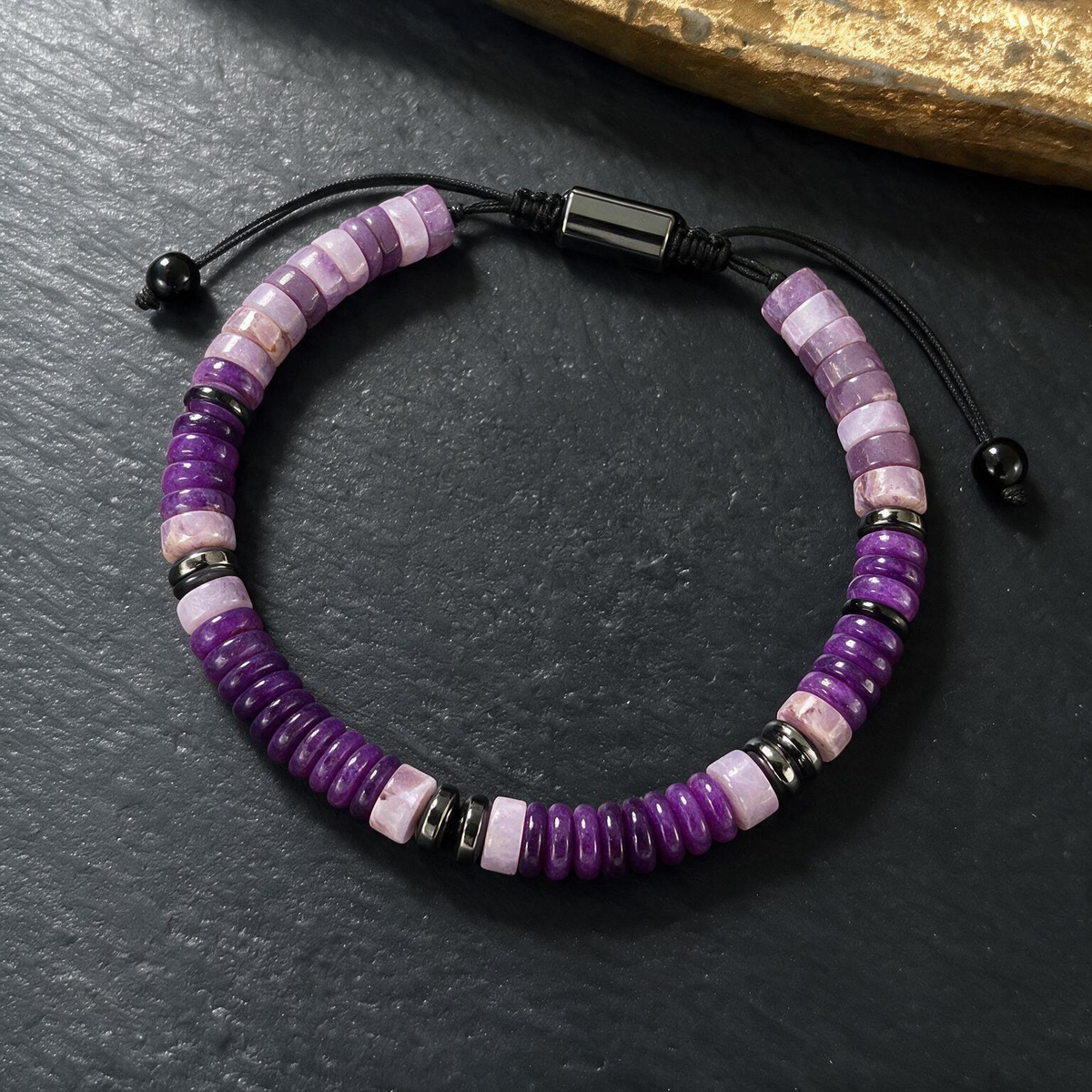 Tiger Eye Flat Bead Bracelet | Handmade Abacus Bead Jewelry for Women, Adjustable
