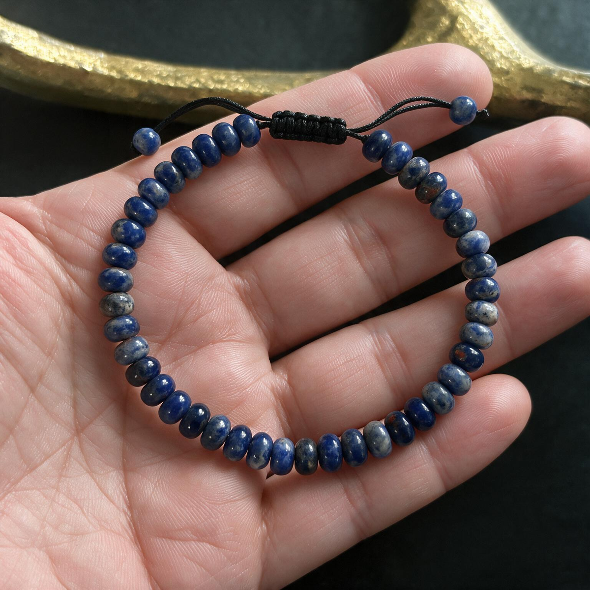 Natural Stone Abacus Bead Bracelet | Flat Bead Crystal Handchain, Adjustable String