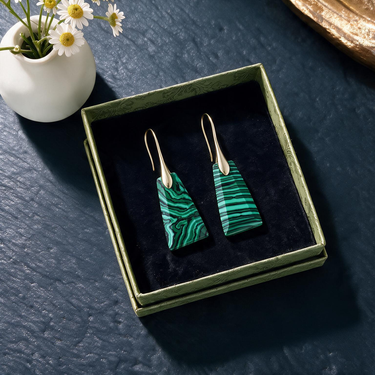Bohemian Geometric Pendant Earrings – Trendy Natural Stone Jewelry