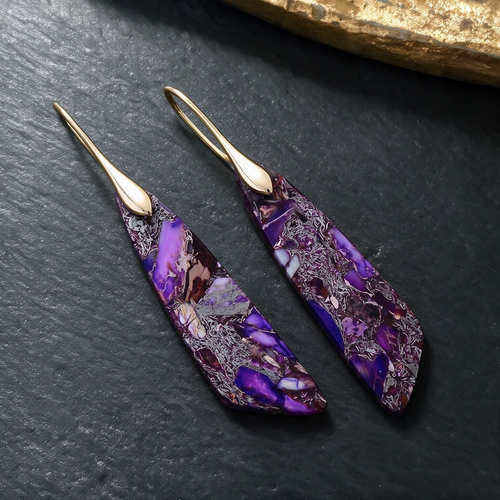 Bohemian Emperor Stone Geometric Drop Earrings – Natural Gemstone Jewelry