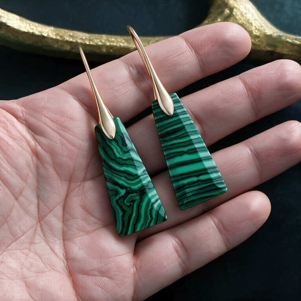Bohemian Geometric Pendant Earrings – Trendy Natural Stone Jewelry