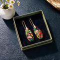 Royal Bohemian Teardrop Drop Earrings – Emperor Stone Pendant Design