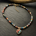 Auspicious Cloud 7-Color Chakra Heart Choker – French Minimalist Light-Luxury Jewelry