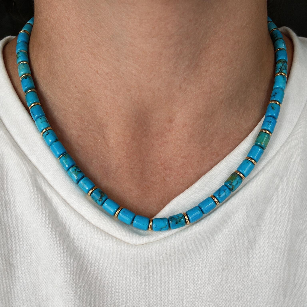 Genuine Turquoise Blue Short Choker – Premium Quality Fashion Necklace